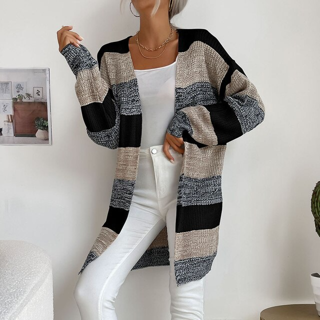 Pull long tricoté patchwork | Vezzo