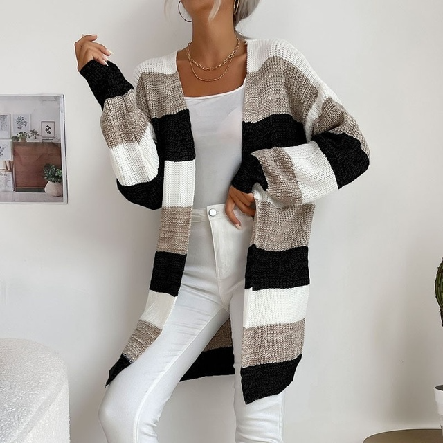 Pull long tricoté patchwork | Vezzo