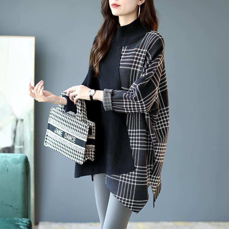 Pull à col roulé patchwork | Vezzo