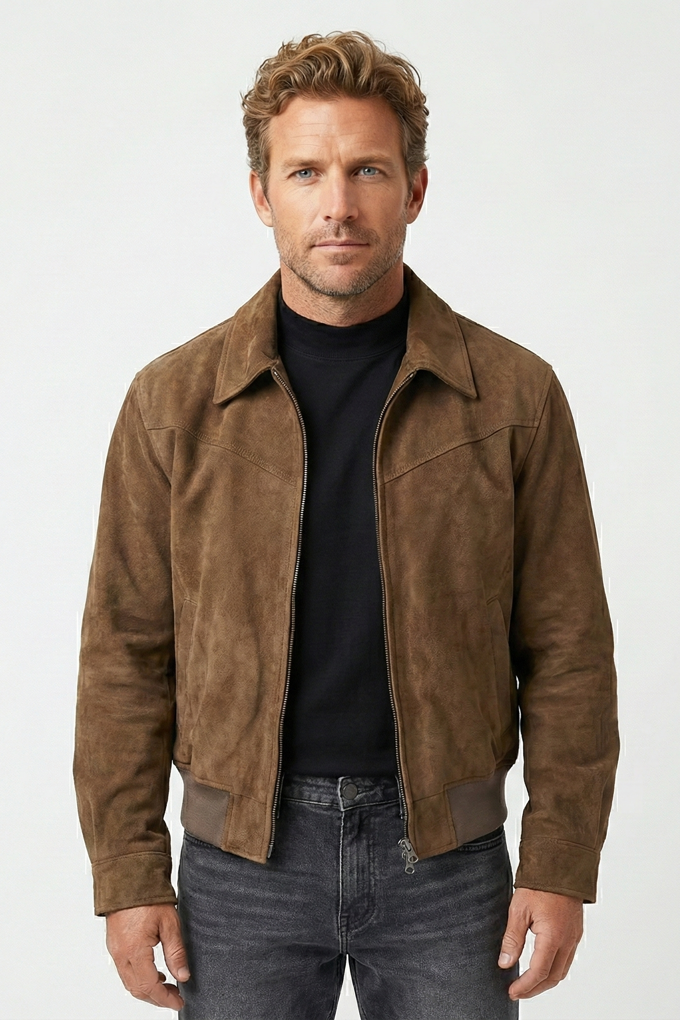 Veste zippée en daim pour homme | Vezzo