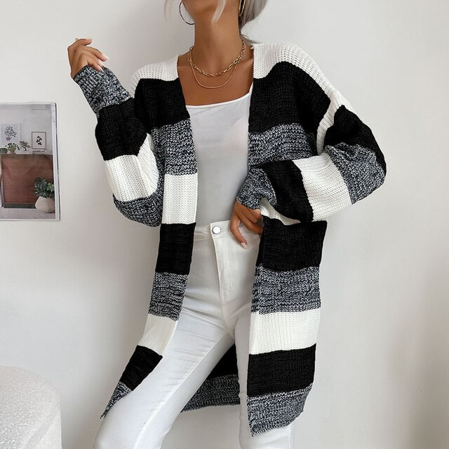 Pull long tricoté patchwork | Vezzo