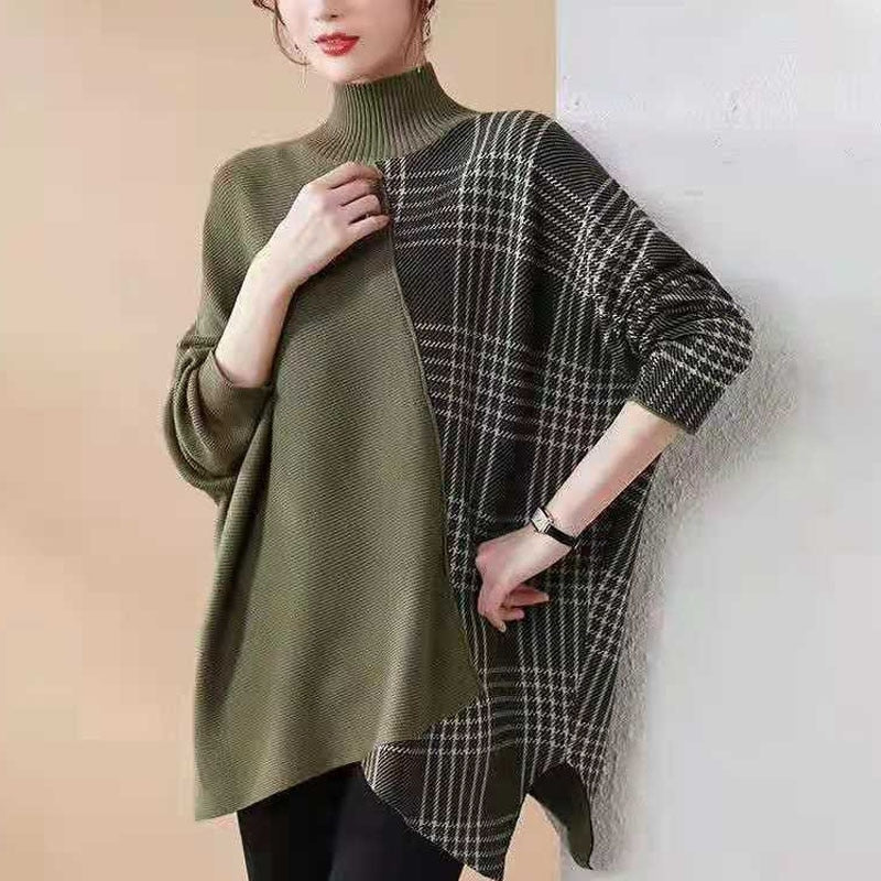 Pull à col roulé patchwork | Vezzo