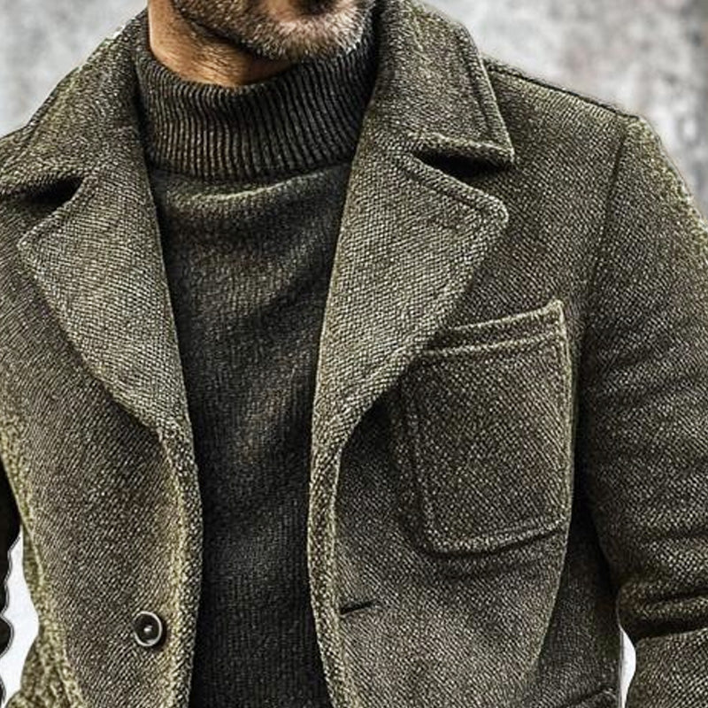 Veste à simple boutonnage en toile vintage pour hommes | Vezzo