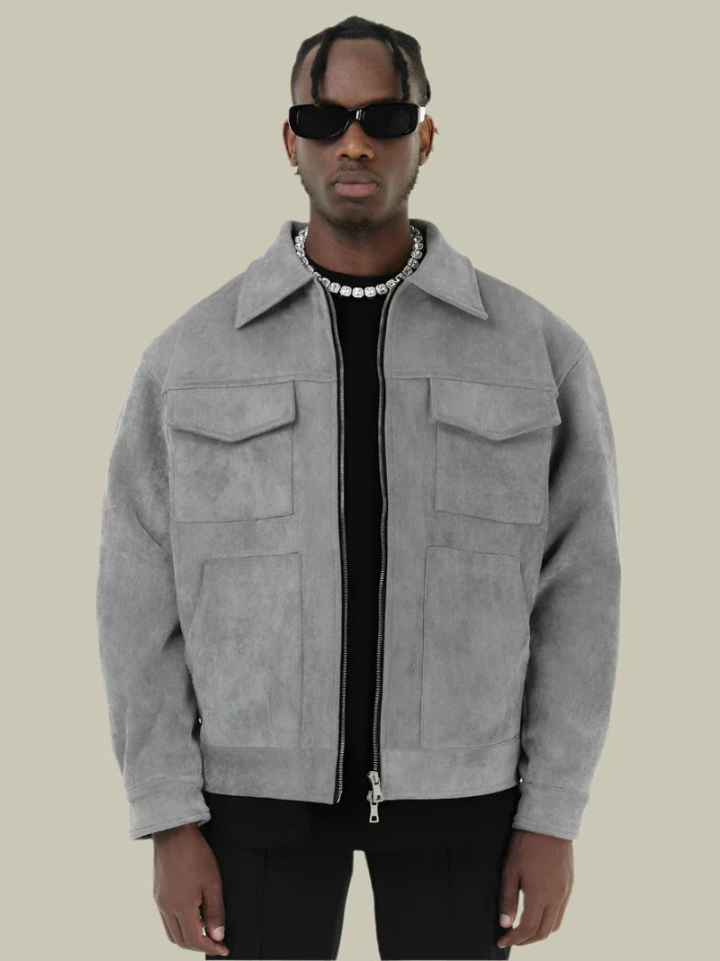 Veste surdimensionnée en daim pour hommes | Vezzo