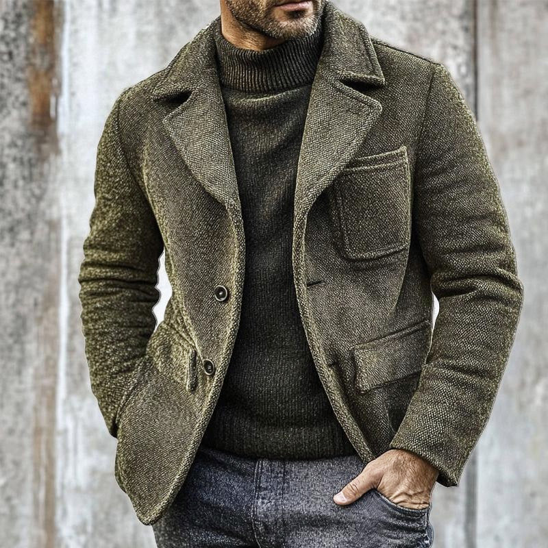 Veste à simple boutonnage en toile vintage pour hommes | Vezzo