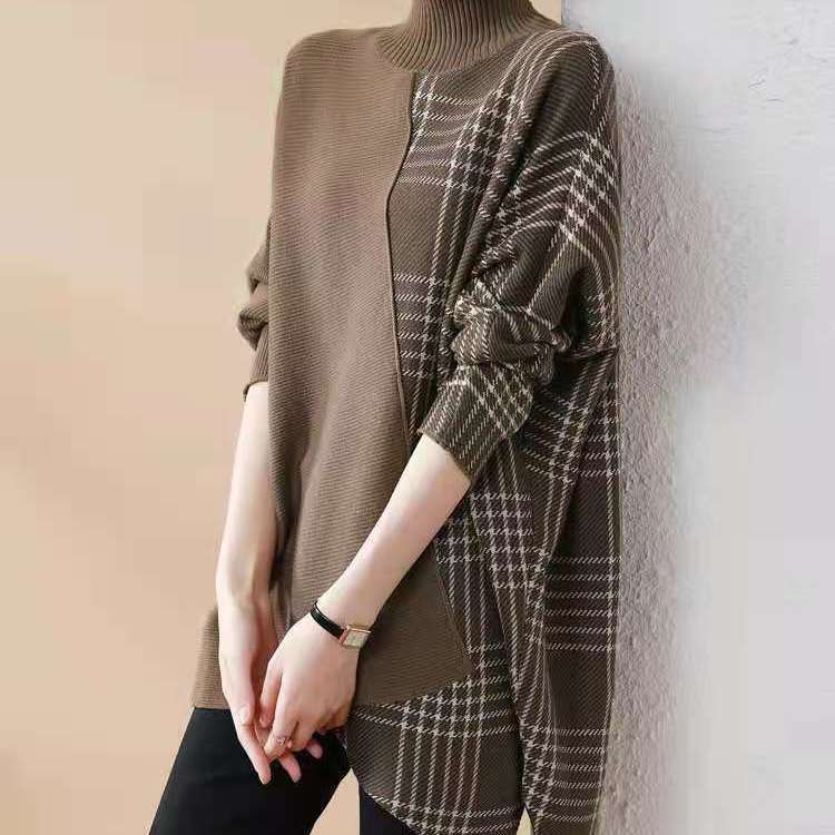 Pull à col roulé patchwork | Vezzo