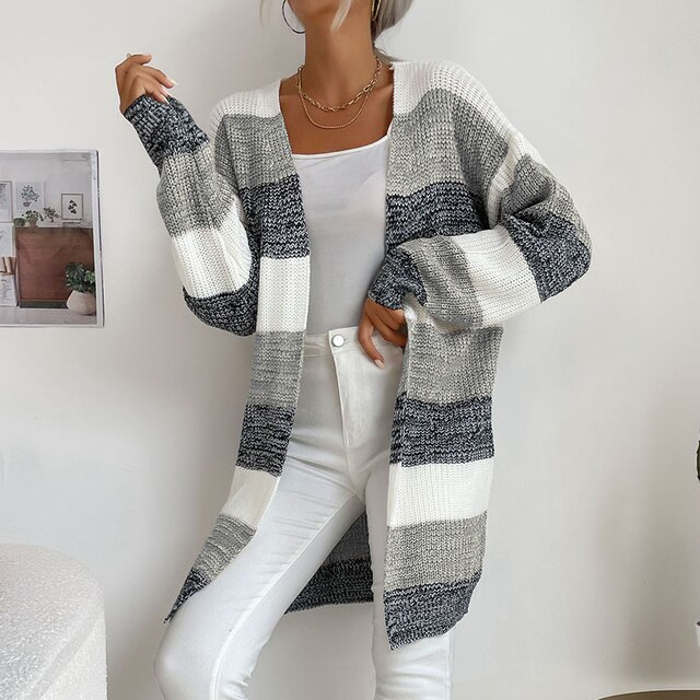 Pull long tricoté patchwork | Vezzo