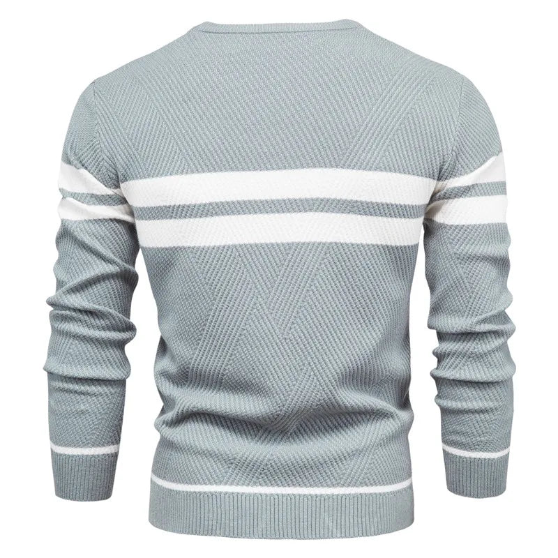 Pull col rond en coton à rayures Zander Field | Vezzo