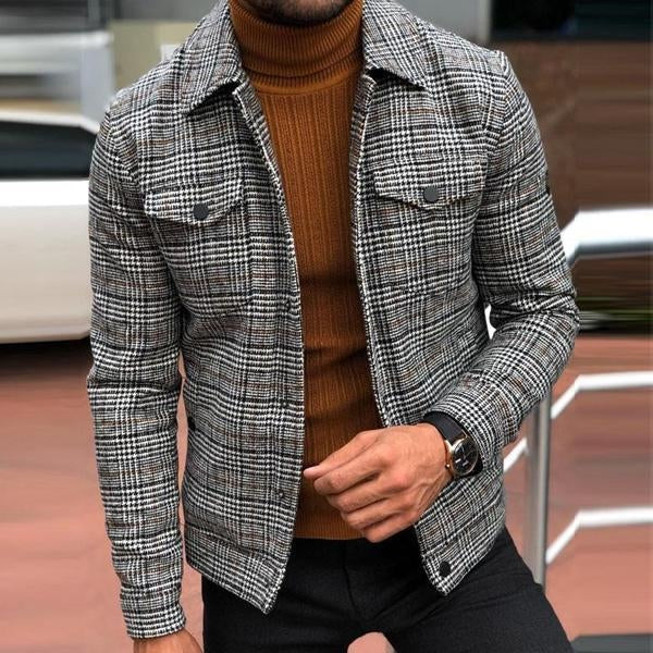 Veste pour hommes avec poche à carreaux et revers pour hommes | Vezzo