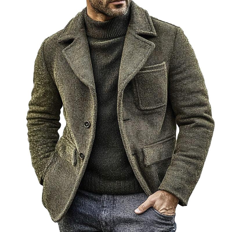 Veste à simple boutonnage en toile vintage pour hommes | Vezzo