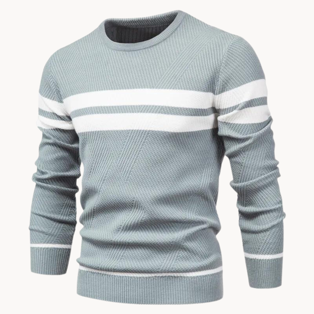 Pull col rond en coton à rayures Zander Field | Vezzo