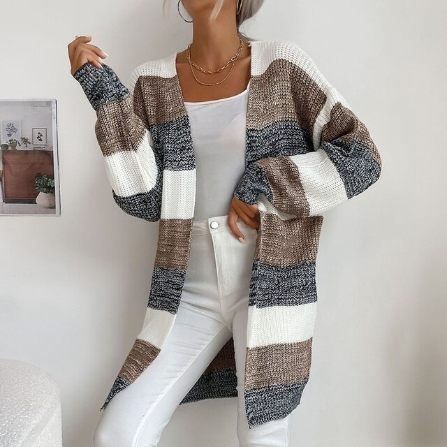 Pull long tricoté patchwork | Vezzo