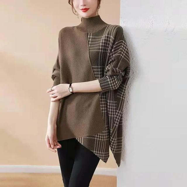 Pull à col roulé patchwork | Vezzo